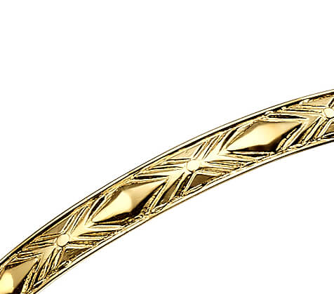 14k Gold Textured Bangle Bracelet