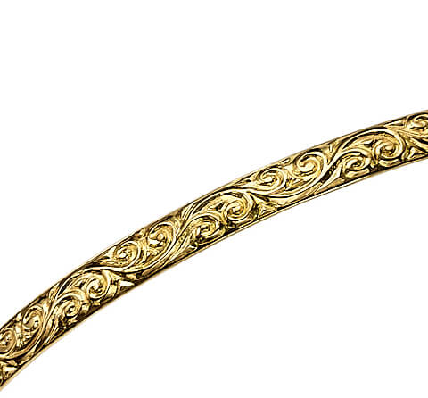 14k Gold Swirl Bangle Bracelet