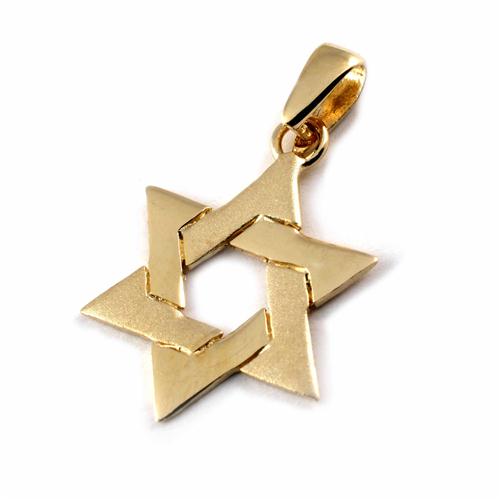14k Gold Interwoven Star of David Pendant