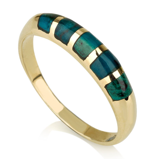 Eilat Stone Ring - 14k Gold - Striped
