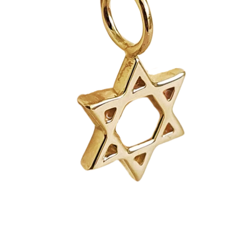 Solid 14K Gold Minimalist Star of David Pendant