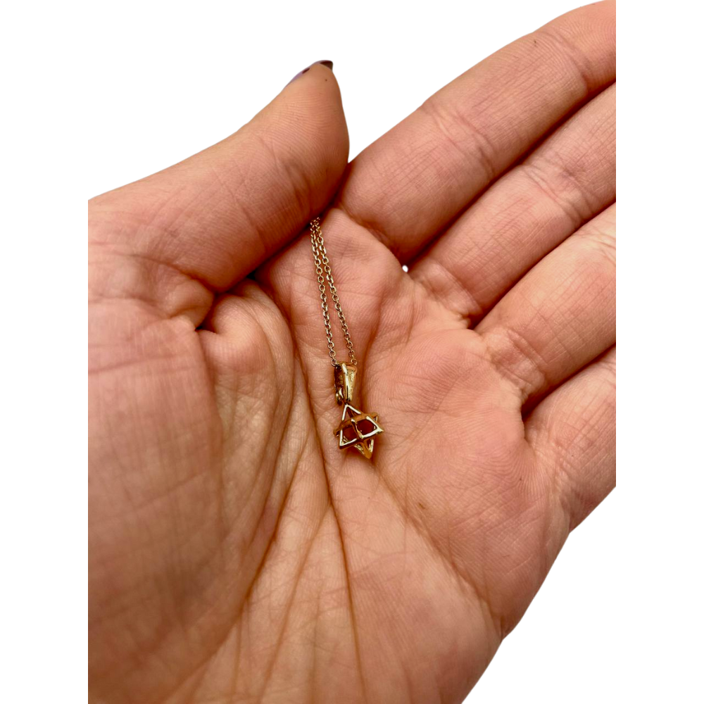 Merkabah Kabbalah Star of David Pendant in14k Gold - Small