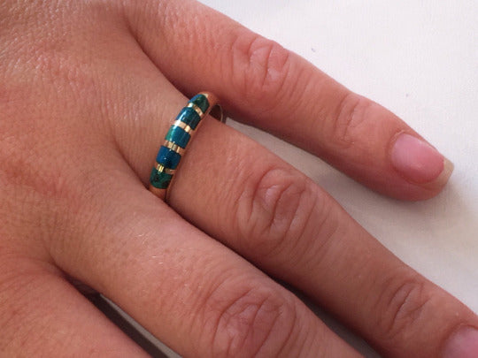 Eilat Stone Ring - 14k Gold - Striped