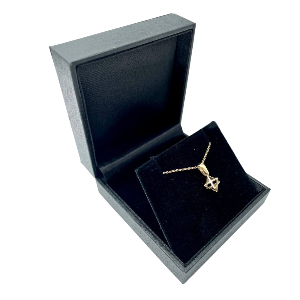 Merkabah Kabbalah Star of David Pendant in14k Gold - Small