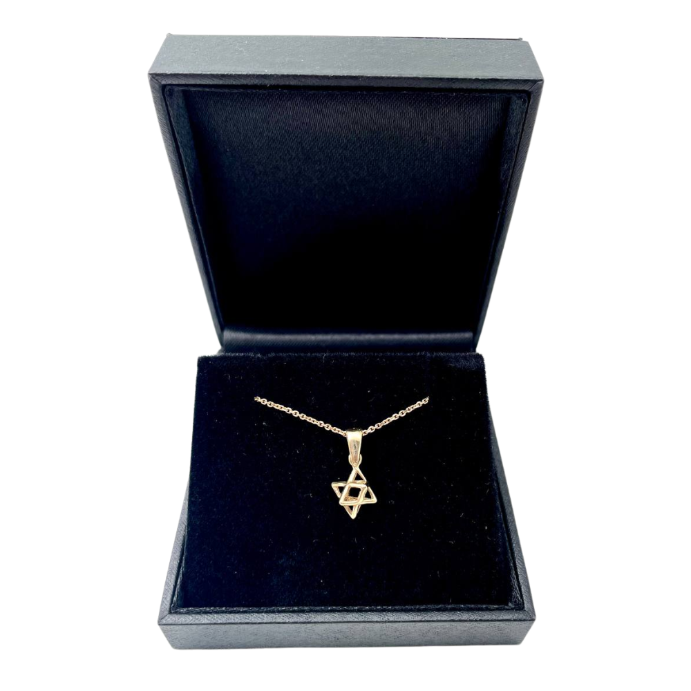 Merkabah Kabbalah Star of David Pendant in14k Gold - Small