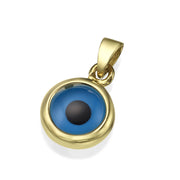 Protection Charm - Crystal Blue Evil Eye in 14k Gold - Small