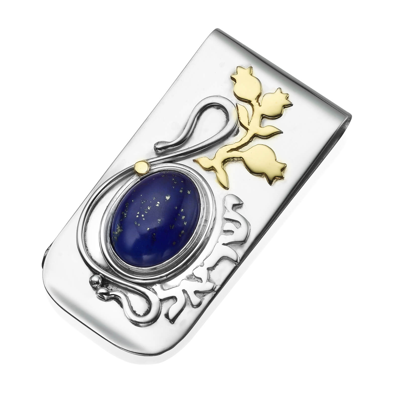 Lapis Lazuli Money Clip Silver and Gold