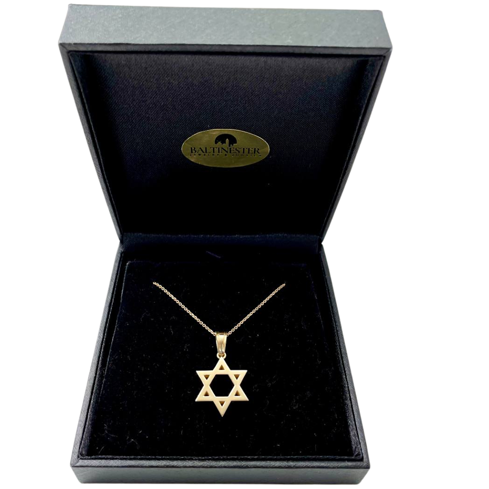14k Gold Heavyweight Small Star of David Pendant