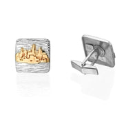 Silver and Gold Jerusalem Square Cufflinks