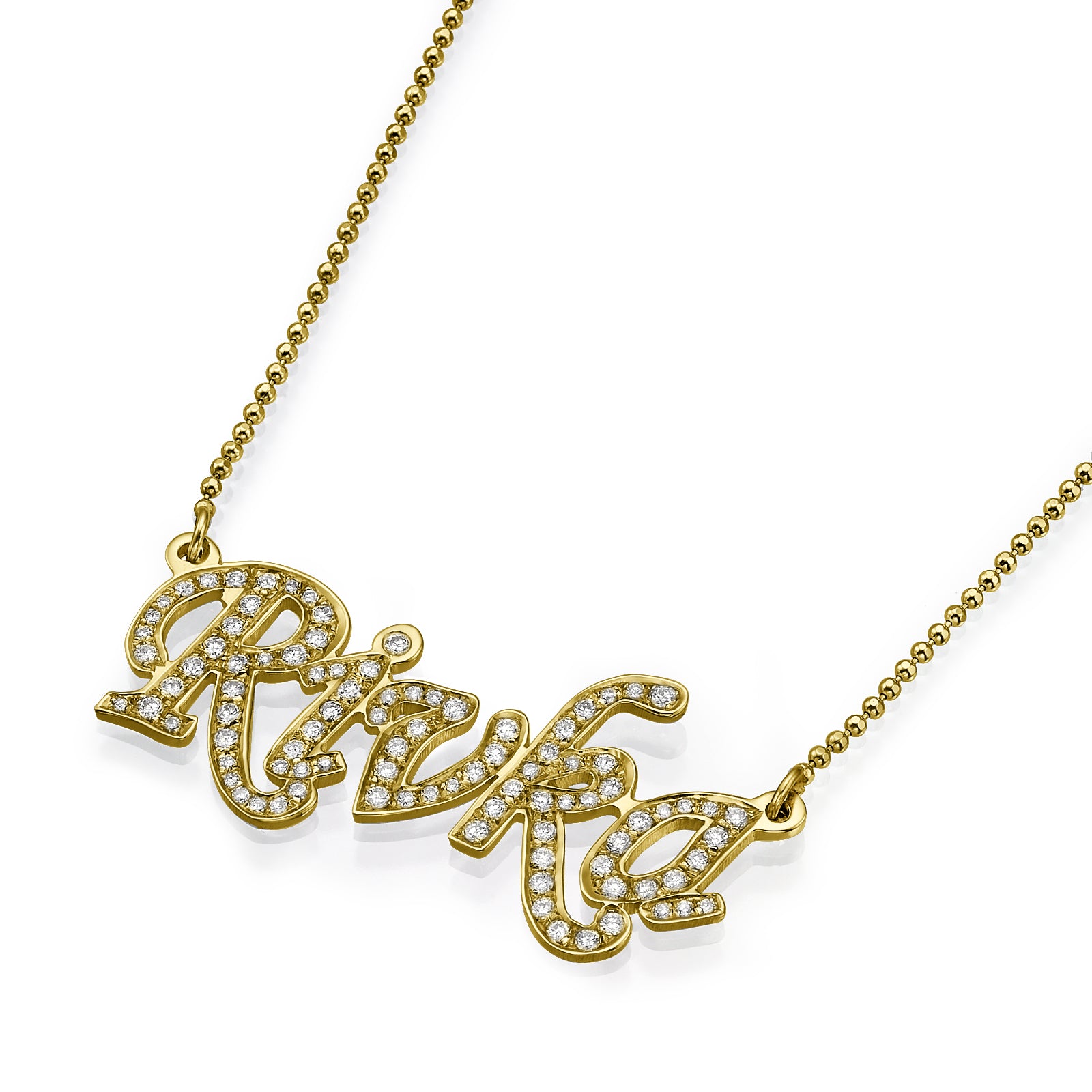 14k Gold Diamond Name Necklace