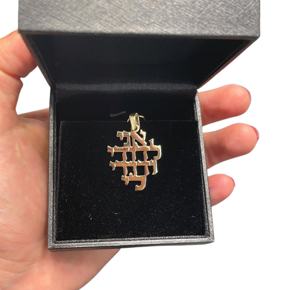 14k Gold Cutout Ani L'Dodi Pendant