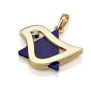 Dove Magen David Diamond Pendant in 18k Gold