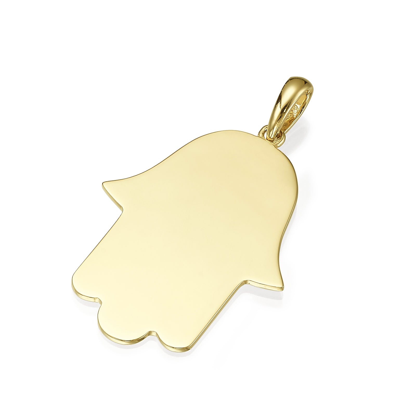 Large 14k Gold Hamsa Pendant