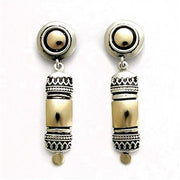 Silver and 14k Gold Yemenite Earrings