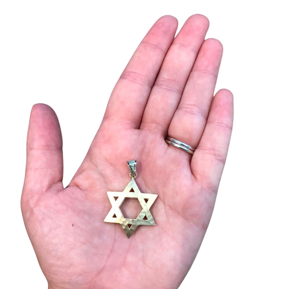 3D Reversible Star of David Pendant in 14k Gold
