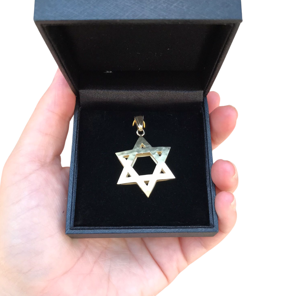 3D Reversible Star of David Pendant in 14k Gold