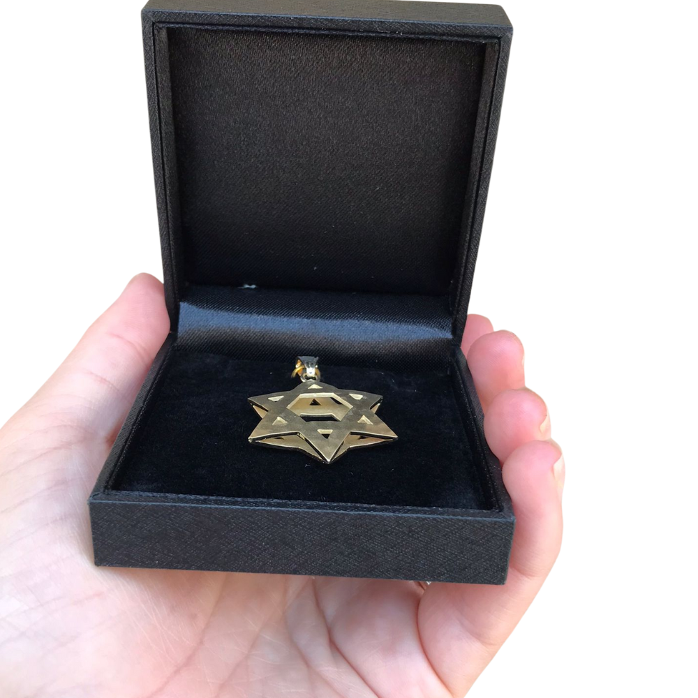 3D Reversible Star of David Pendant in 14k Gold