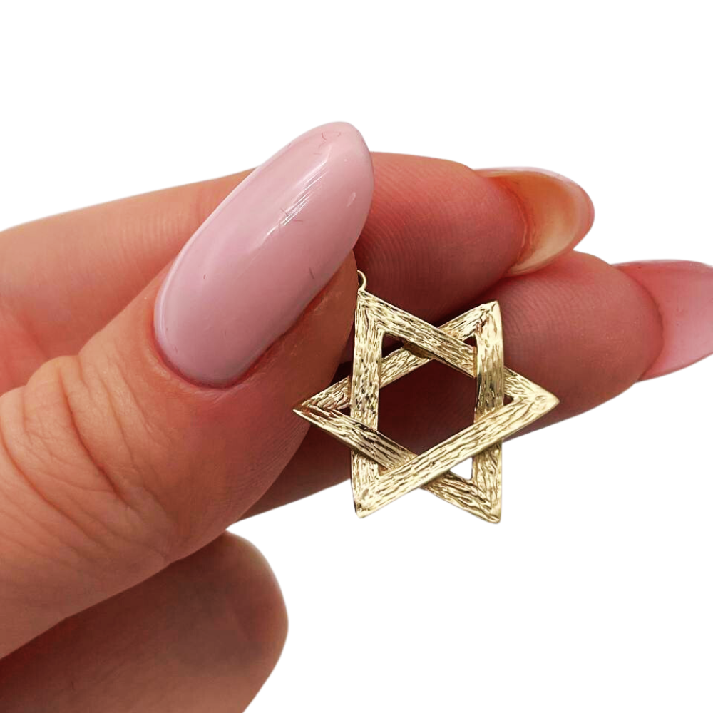 Reversible 14K Gold Star of David Pendant
