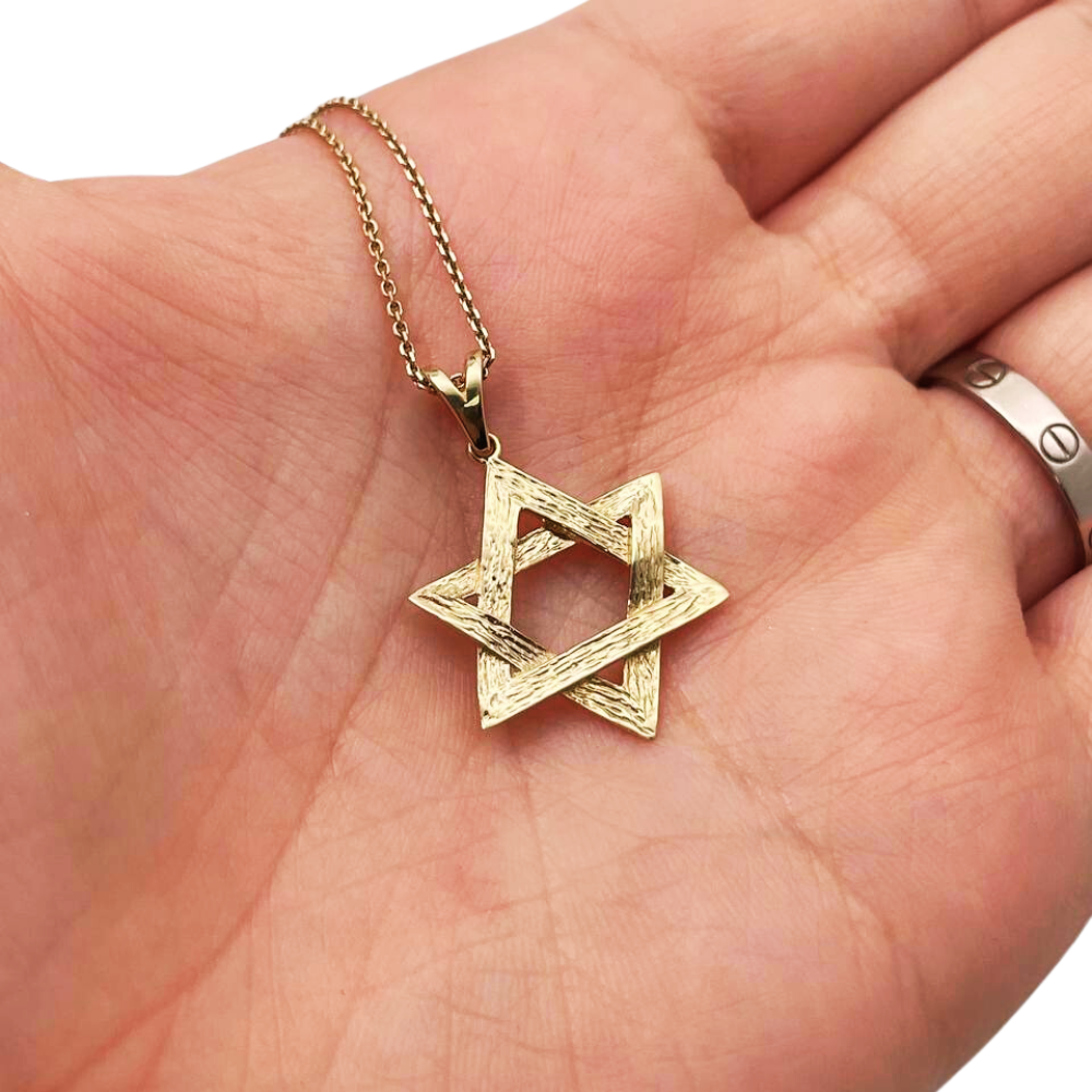 Reversible 14K Gold Star of David Pendant