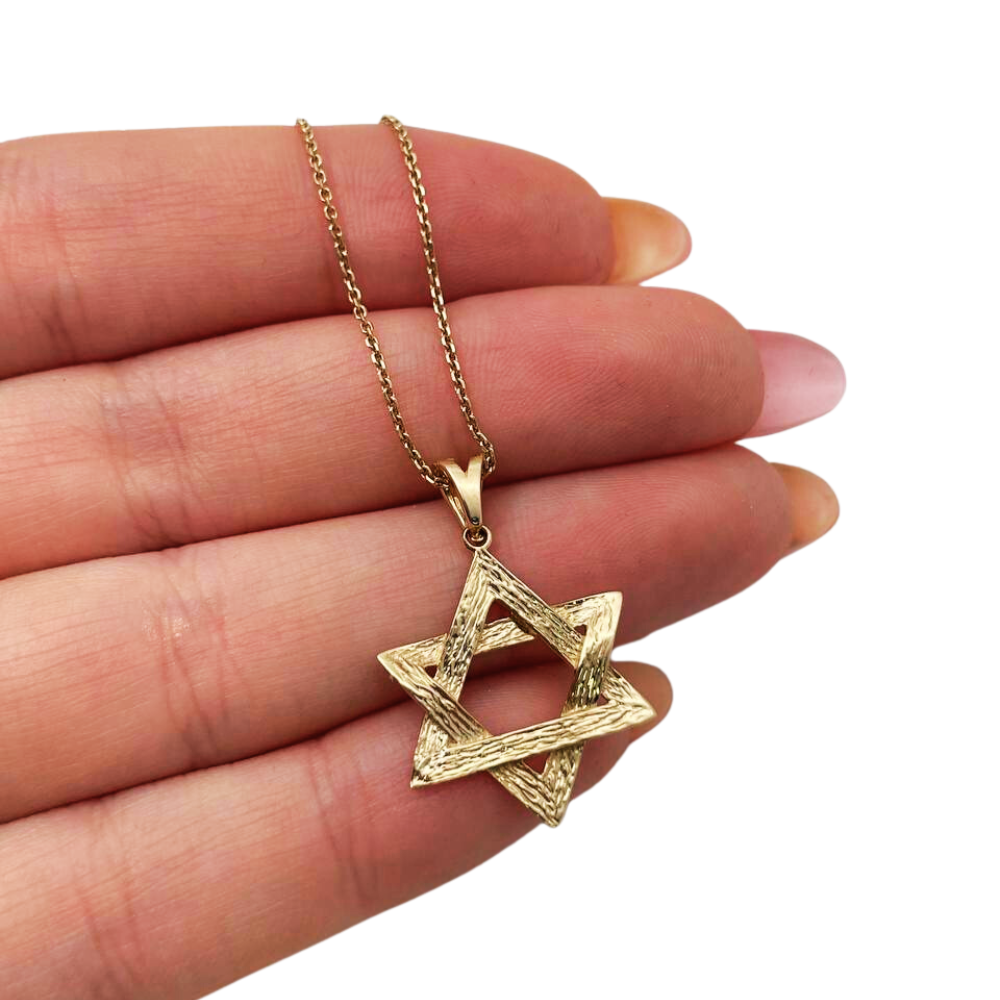 Reversible 14K Gold Star of David Pendant