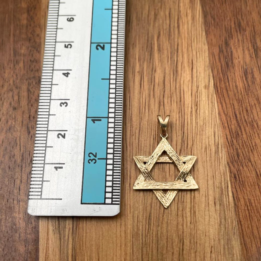 Reversible 14K Gold Star of David Pendant