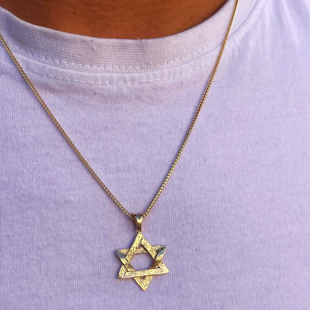 Reversible 14K Gold Star of David Pendant