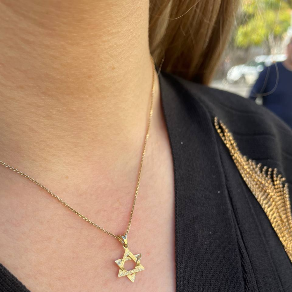 Reversible 14K Gold Star of David Pendant