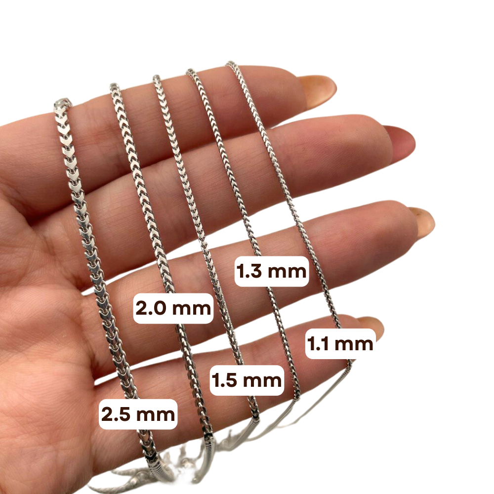 Franco Gold Chain in 14k White Gold 2.5mm 16-28"