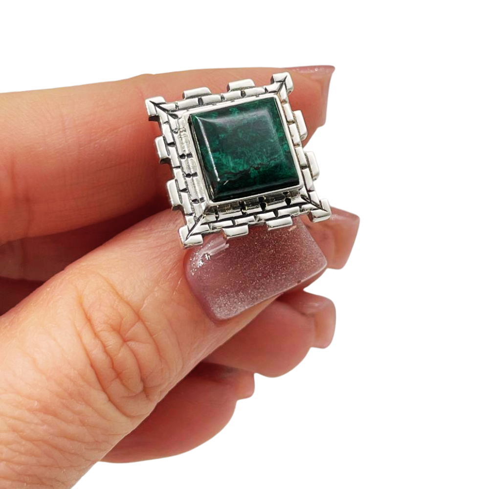 Western Wall Eilat Stone Square Silver Cufflinks