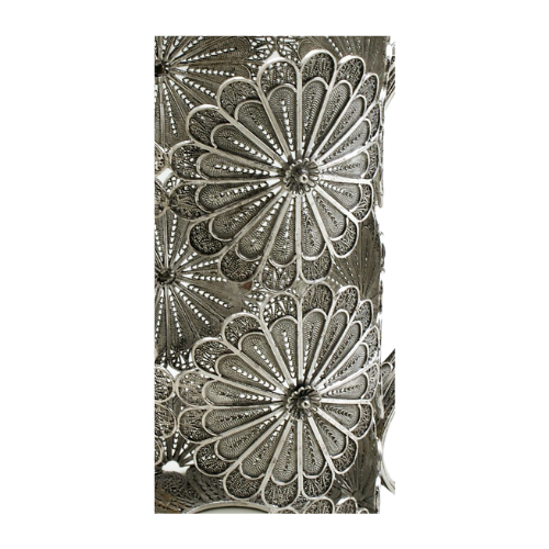 Silver Bottle Holder with Filigree Work