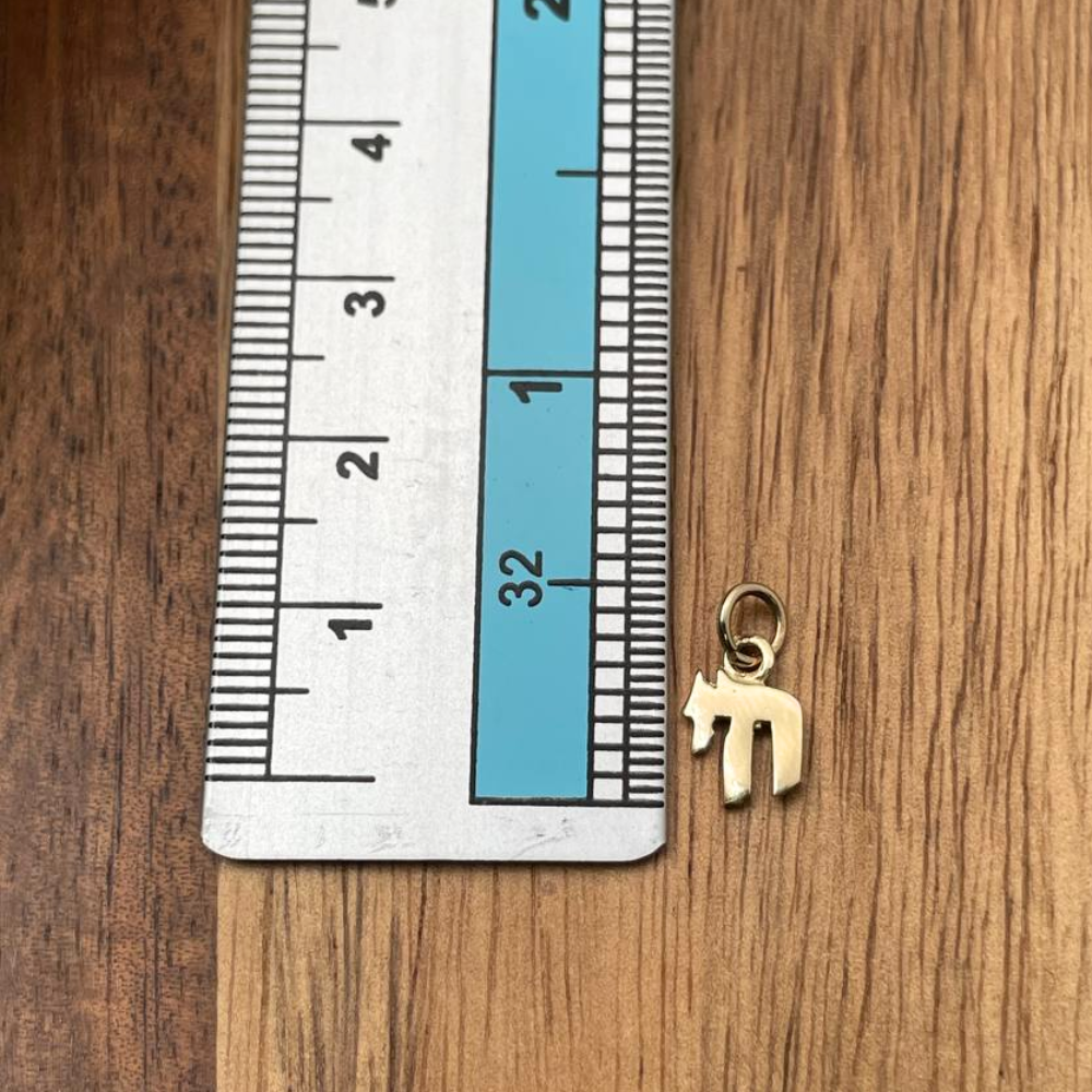14k Gold Miniature Chai Pendant