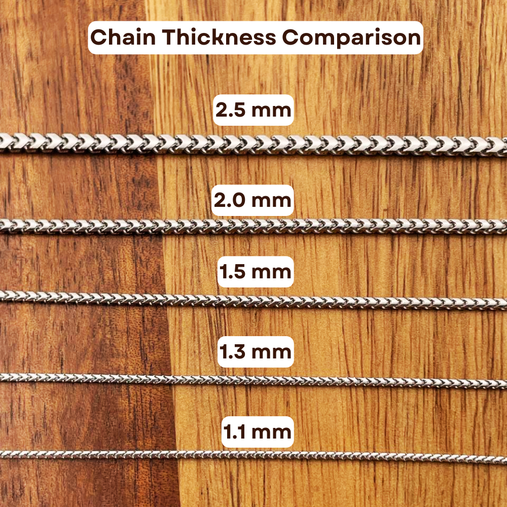 14K White Gold Franco Gold Chain 1.5mm 16-28"