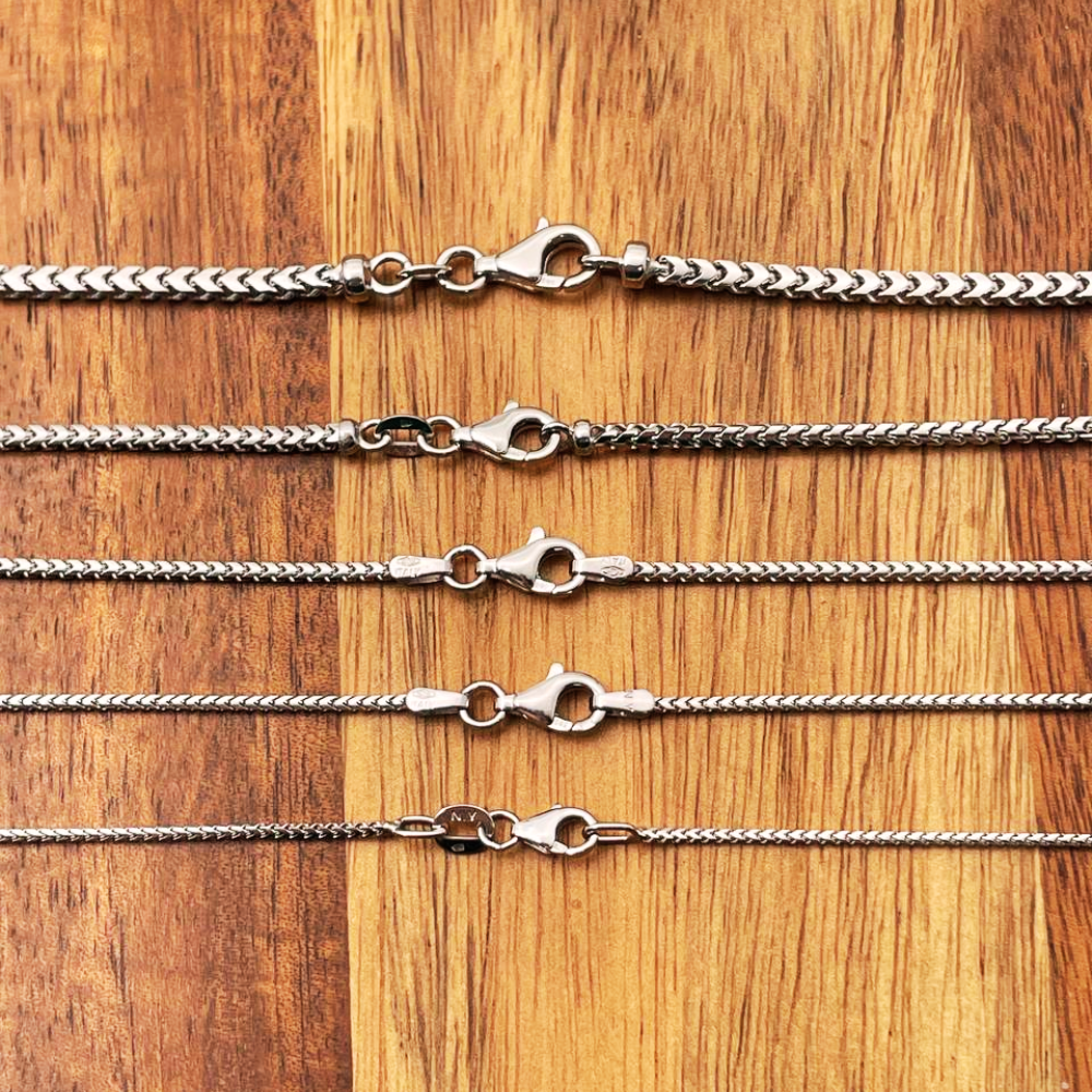 Franco Gold Chain in 14k White Gold 2.5mm 16-28"