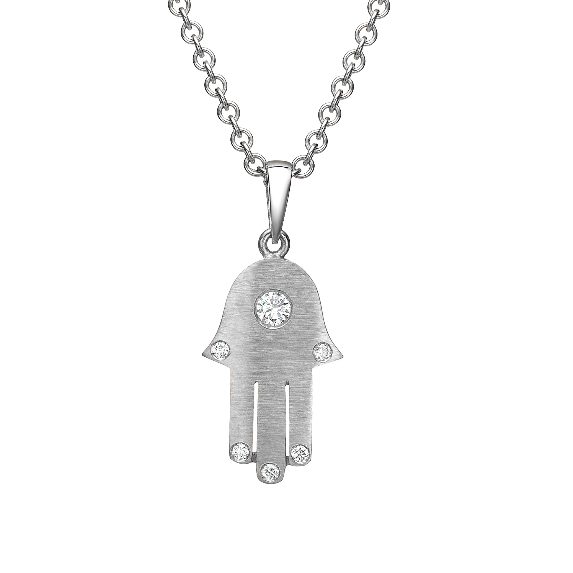 18k Gold Diamond Hamsa Pendant