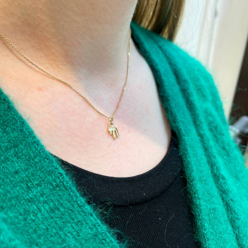 14k Gold Miniature Chai Pendant