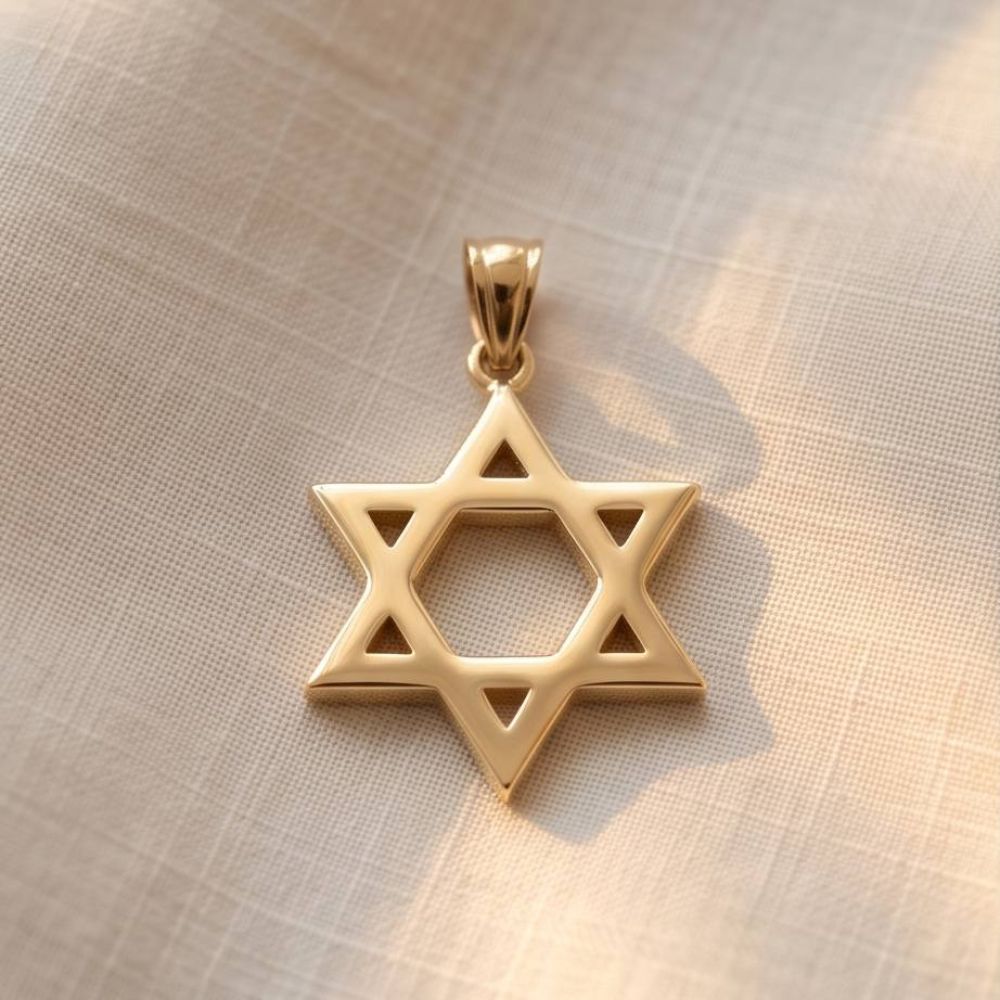 14k Gold Smooth Star of David Pendant