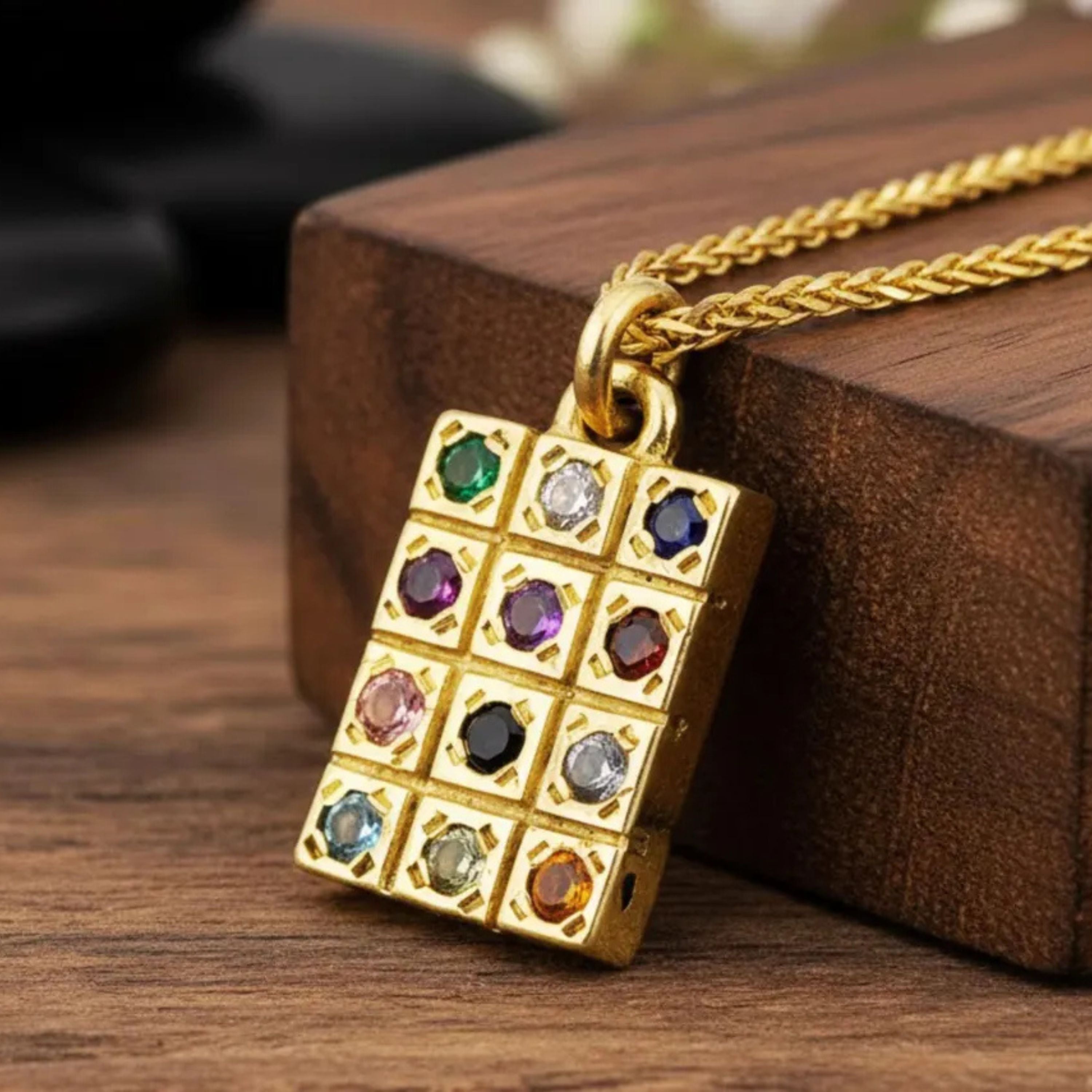 Choshen Pendant and Chain - Mini 14k Gold Classic Style