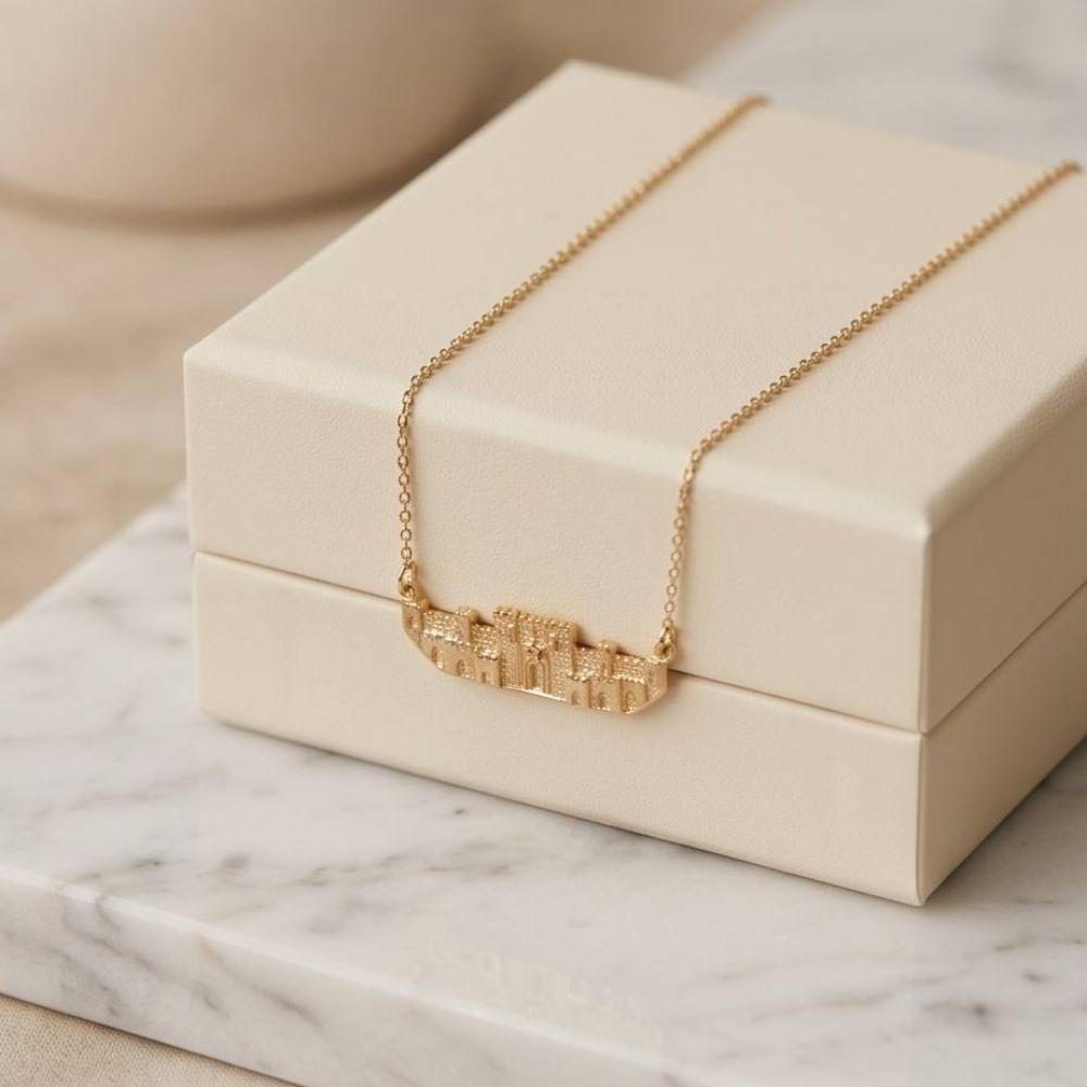 Jerusalem Skyline Necklace in 14K Yellow Gold