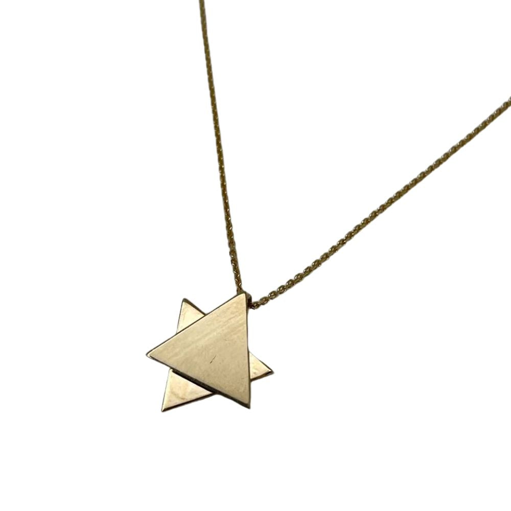 Movable Star of David Necklace in 14K Yellow Gold