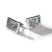 Roman Glass Jerusalem Skyline Cufflinks in Silver and Gold