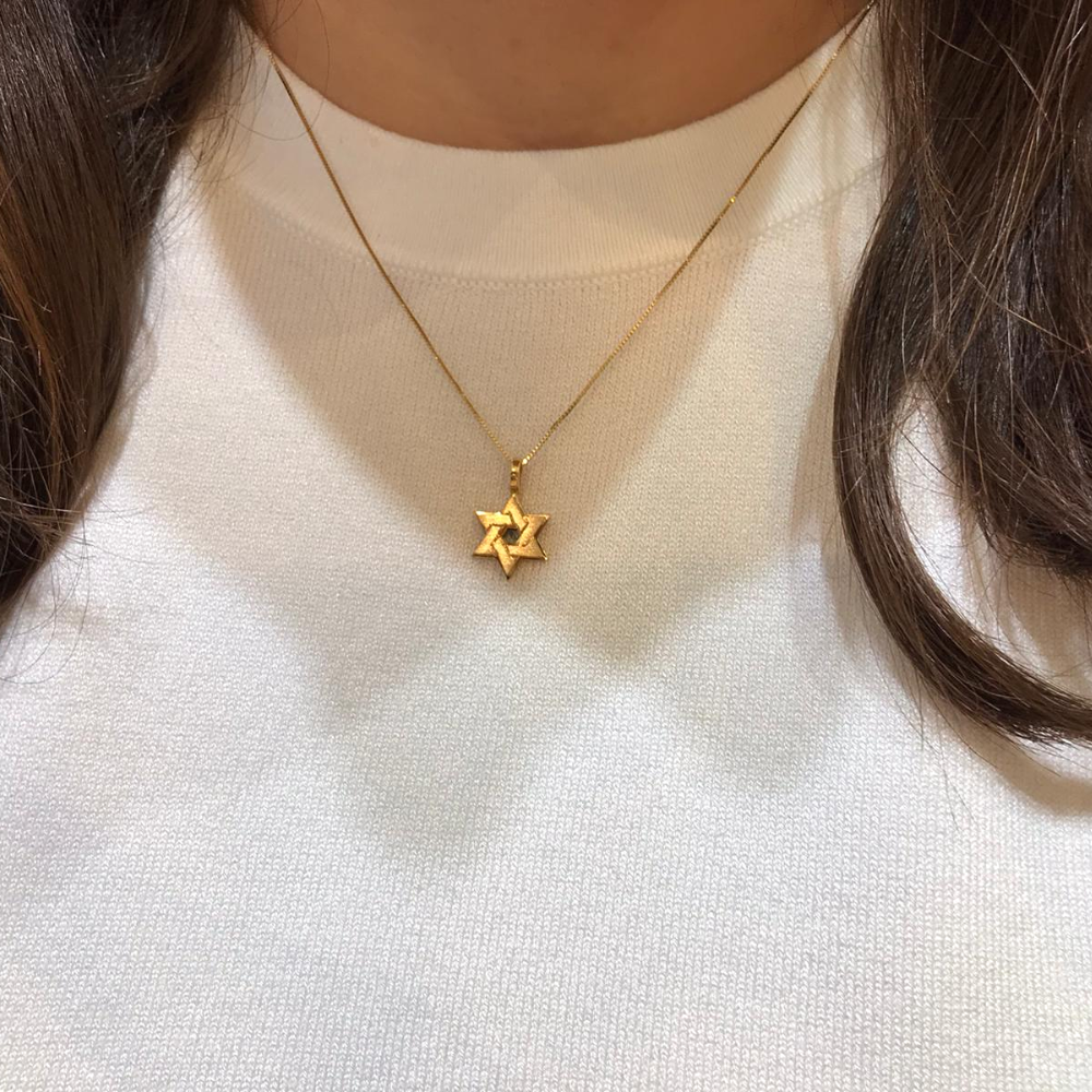Star of David Pendant -18k Gold Dual Layered