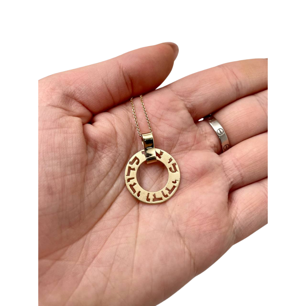 Ani L'dodi Spinning Pendant in 14k Gold Round