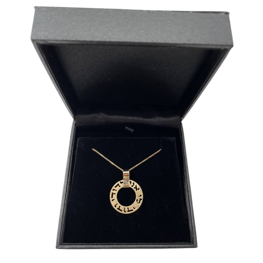 Ani L'dodi Spinning Pendant in 14k Gold Round