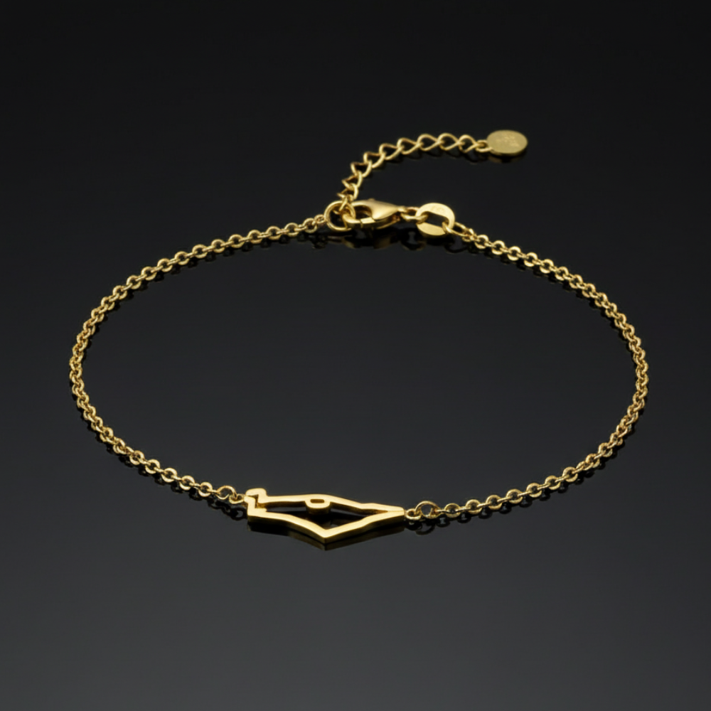 Map of Israel Chain Bracelet in 14K Gold