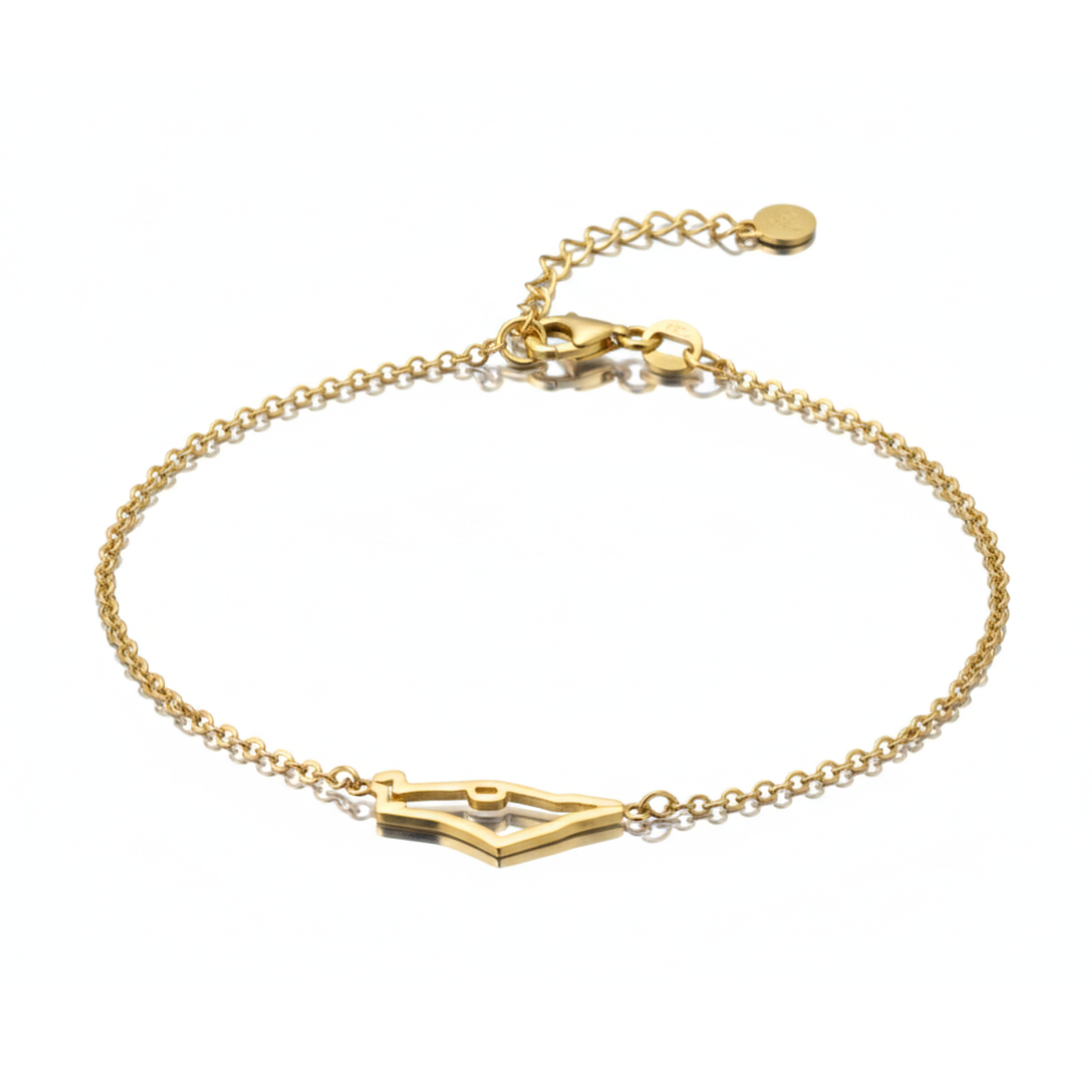 Map of Israel Chain Bracelet in 14K Gold