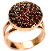 14k Rose Gold Round Garnet Ring For Her