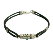 Kabbalah Silver Bracelet with Turquoise Hebrew Book of Psalms