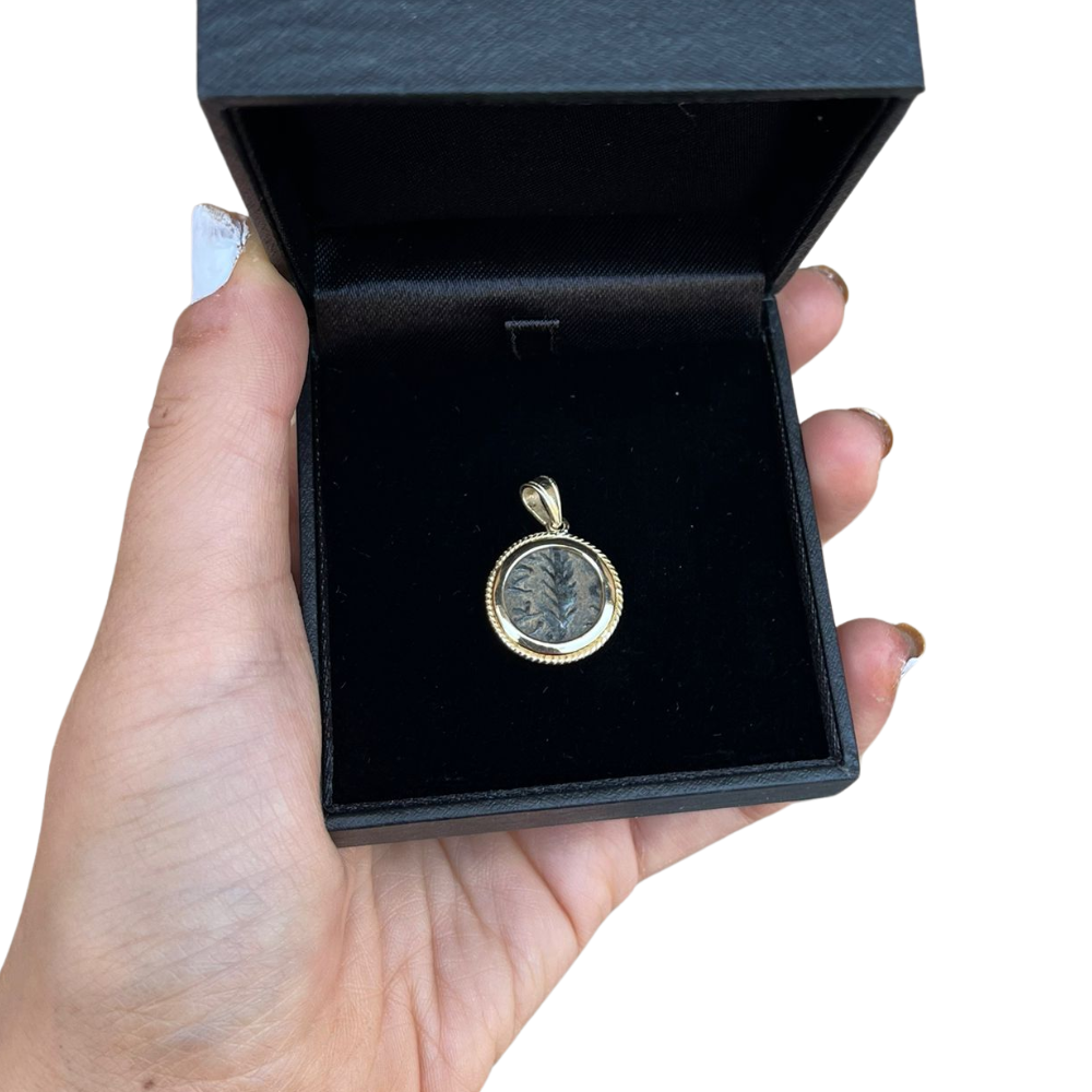14K Gold Pruta Coin (Roman Procurators Coin) Pendant
