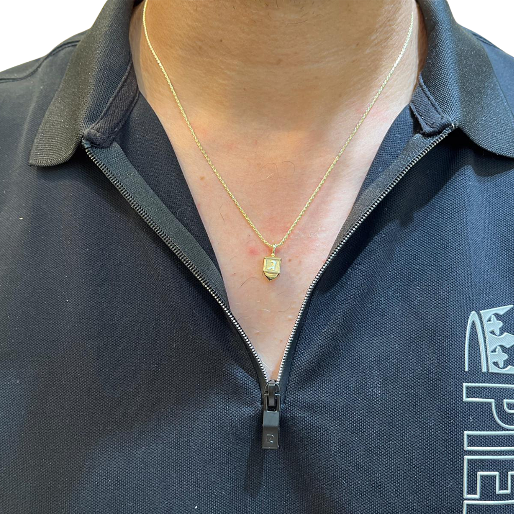 14k Gold Two Tone Hanukkah Dreidel Charm Pendant