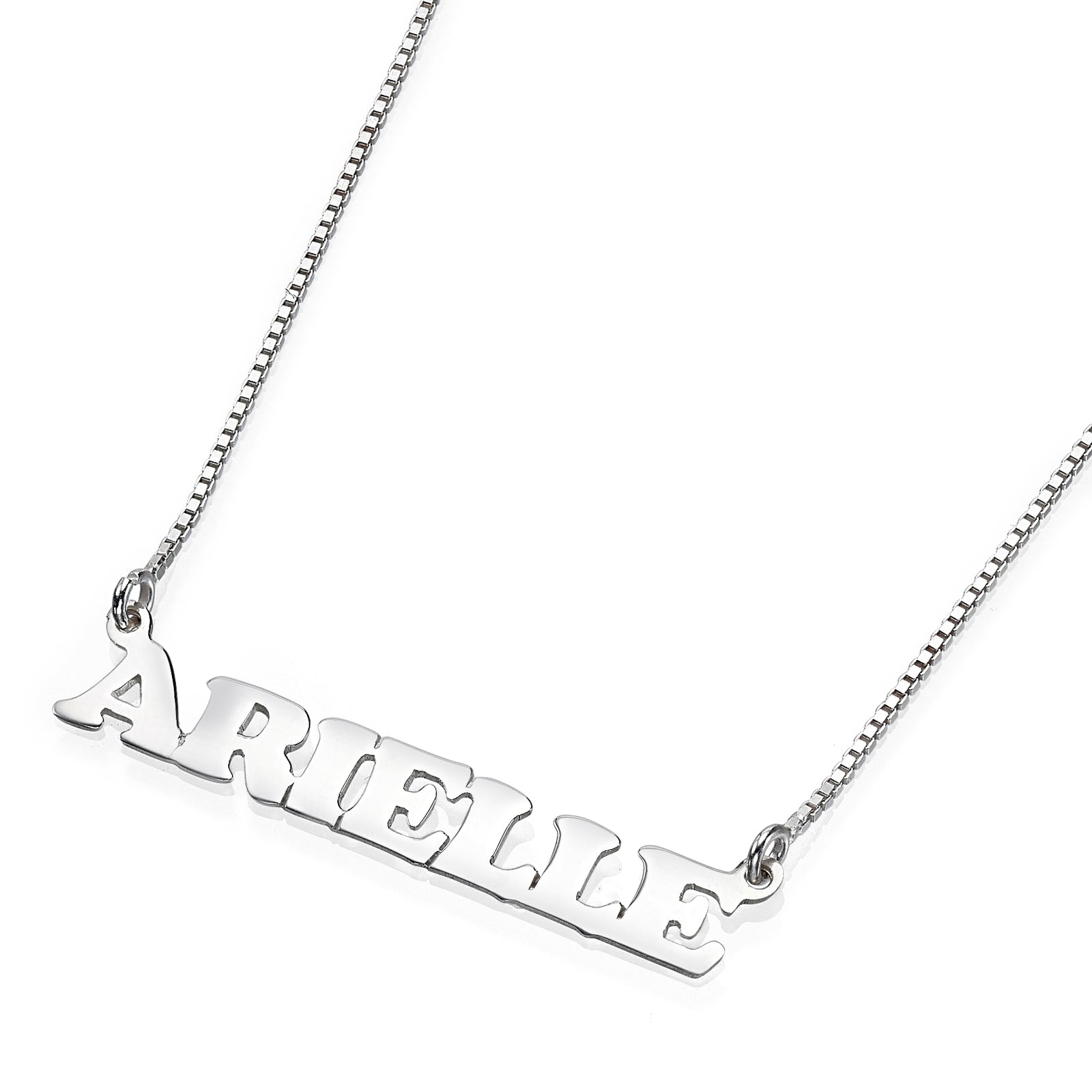 Sterling Silver Name Necklace in English Letters
